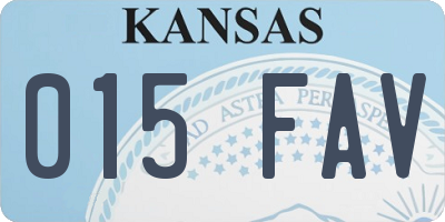 KS license plate 015FAV