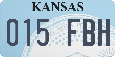 KS license plate 015FBH