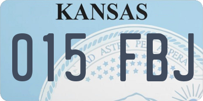 KS license plate 015FBJ
