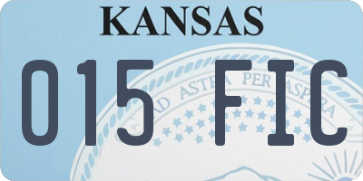 KS license plate 015FIC