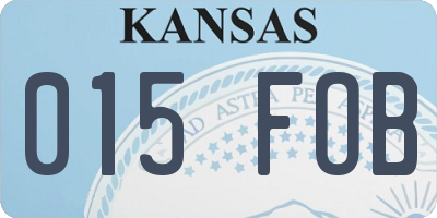 KS license plate 015FOB