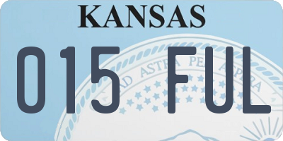 KS license plate 015FUL