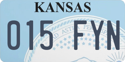 KS license plate 015FYN