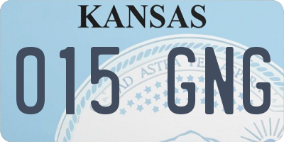 KS license plate 015GNG