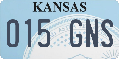 KS license plate 015GNS
