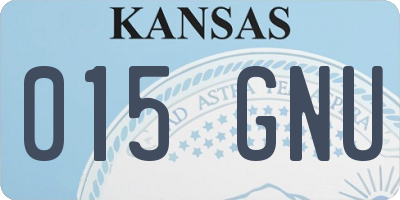 KS license plate 015GNU
