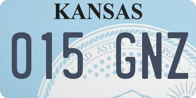 KS license plate 015GNZ