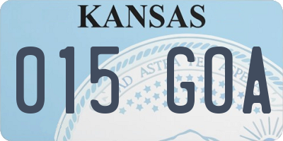 KS license plate 015GOA