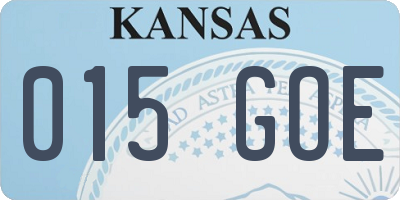 KS license plate 015GOE