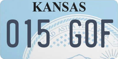 KS license plate 015GOF