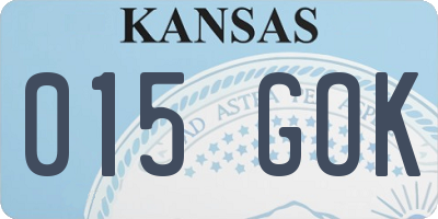 KS license plate 015GOK