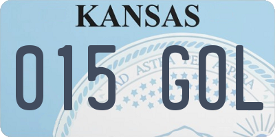 KS license plate 015GOL