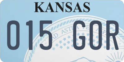 KS license plate 015GOR