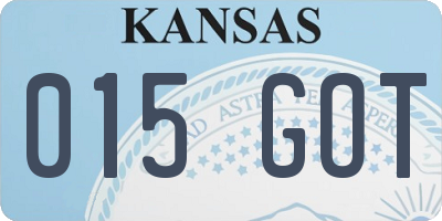 KS license plate 015GOT