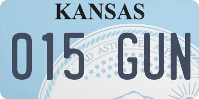 KS license plate 015GUN