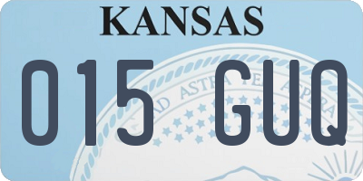 KS license plate 015GUQ
