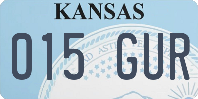 KS license plate 015GUR
