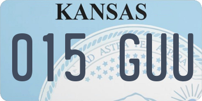 KS license plate 015GUU