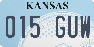 KS license plate 015GUW