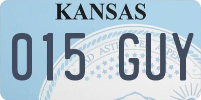 KS license plate 015GUY