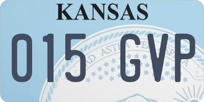 KS license plate 015GVP