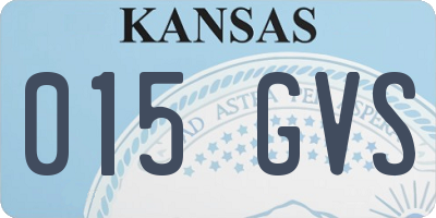 KS license plate 015GVS