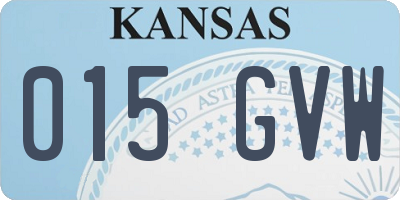 KS license plate 015GVW