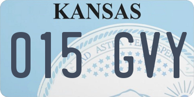 KS license plate 015GVY