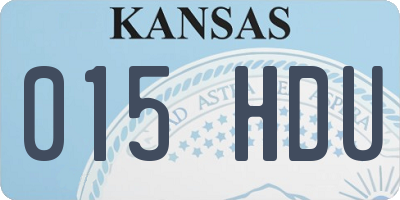 KS license plate 015HDU