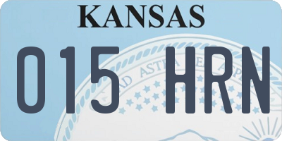 KS license plate 015HRN