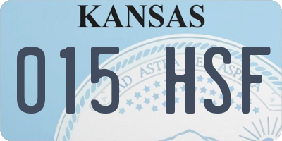 KS license plate 015HSF