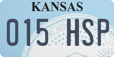 KS license plate 015HSP