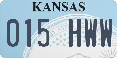 KS license plate 015HWW