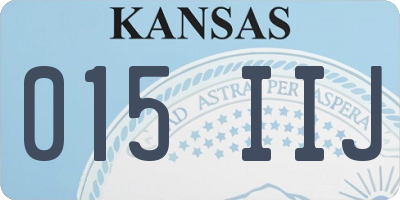 KS license plate 015IIJ