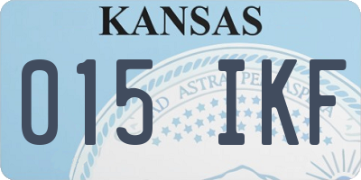KS license plate 015IKF