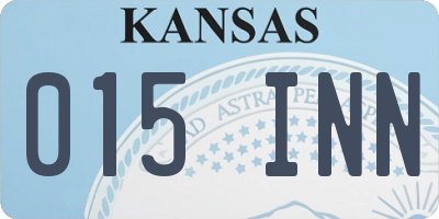 KS license plate 015INN