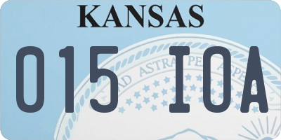 KS license plate 015IOA