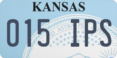 KS license plate 015IPS