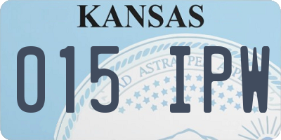 KS license plate 015IPW