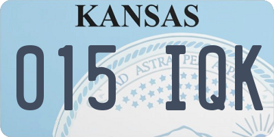 KS license plate 015IQK