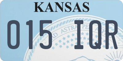 KS license plate 015IQR
