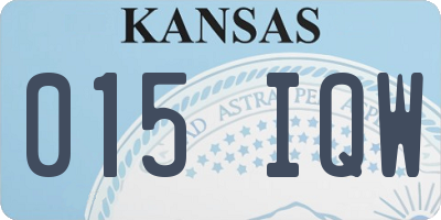 KS license plate 015IQW