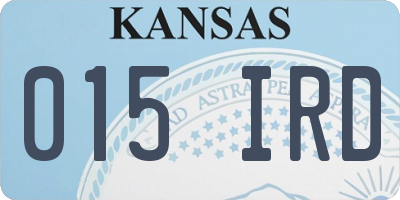 KS license plate 015IRD