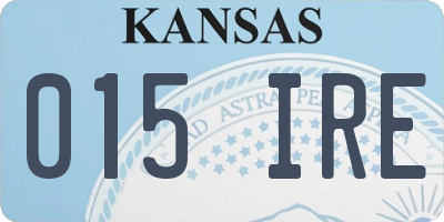 KS license plate 015IRE