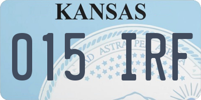 KS license plate 015IRF
