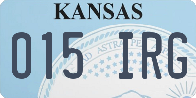 KS license plate 015IRG
