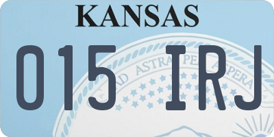 KS license plate 015IRJ