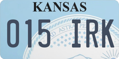 KS license plate 015IRK