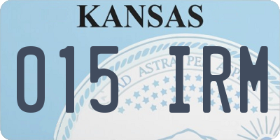 KS license plate 015IRM
