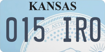KS license plate 015IRO